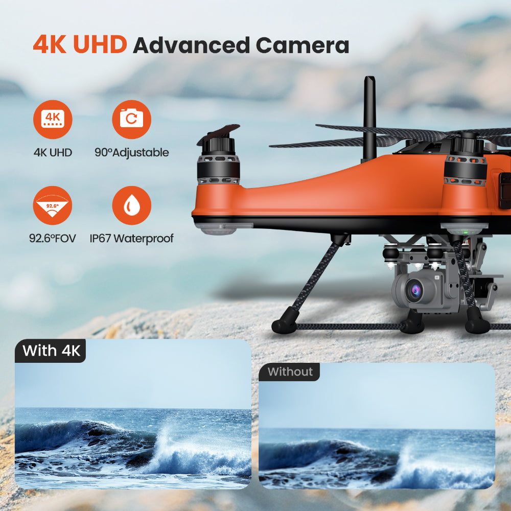 waterproof fishing drone with 4k camera