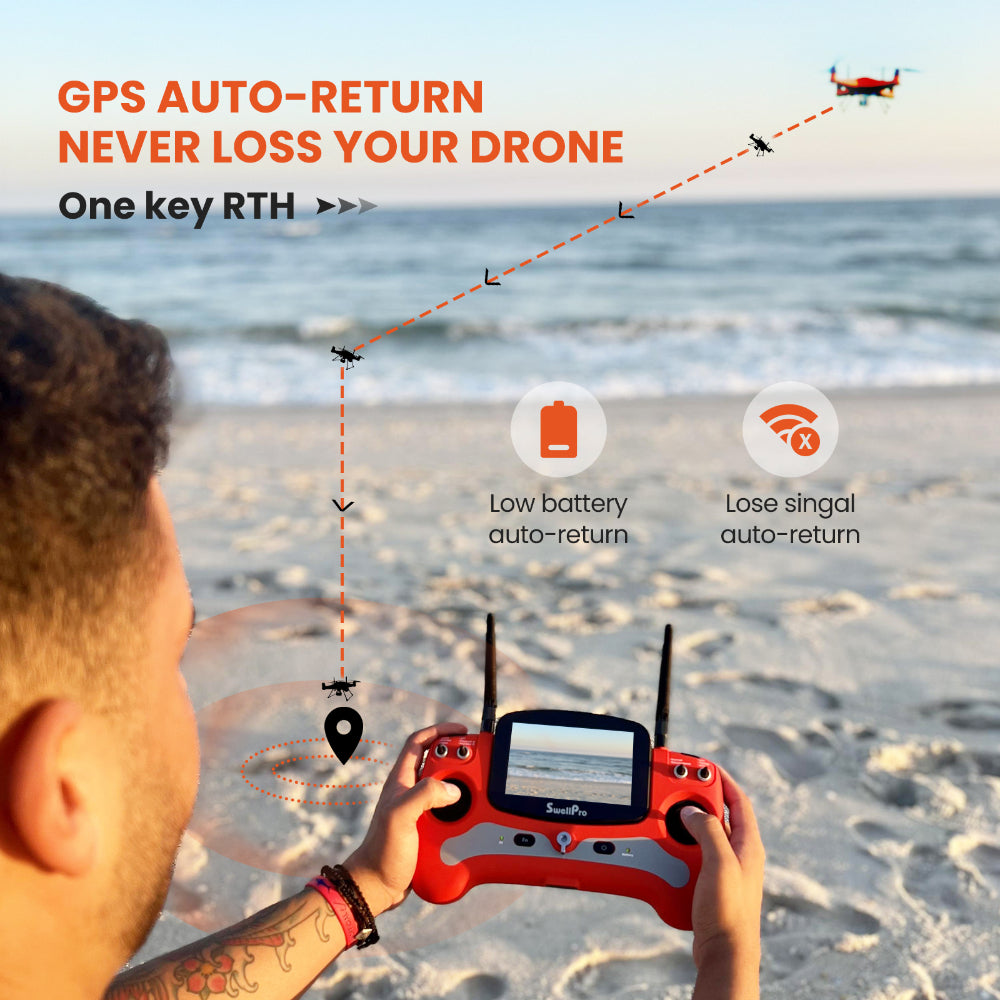 swellpro fd3 drone casting bait over ocean