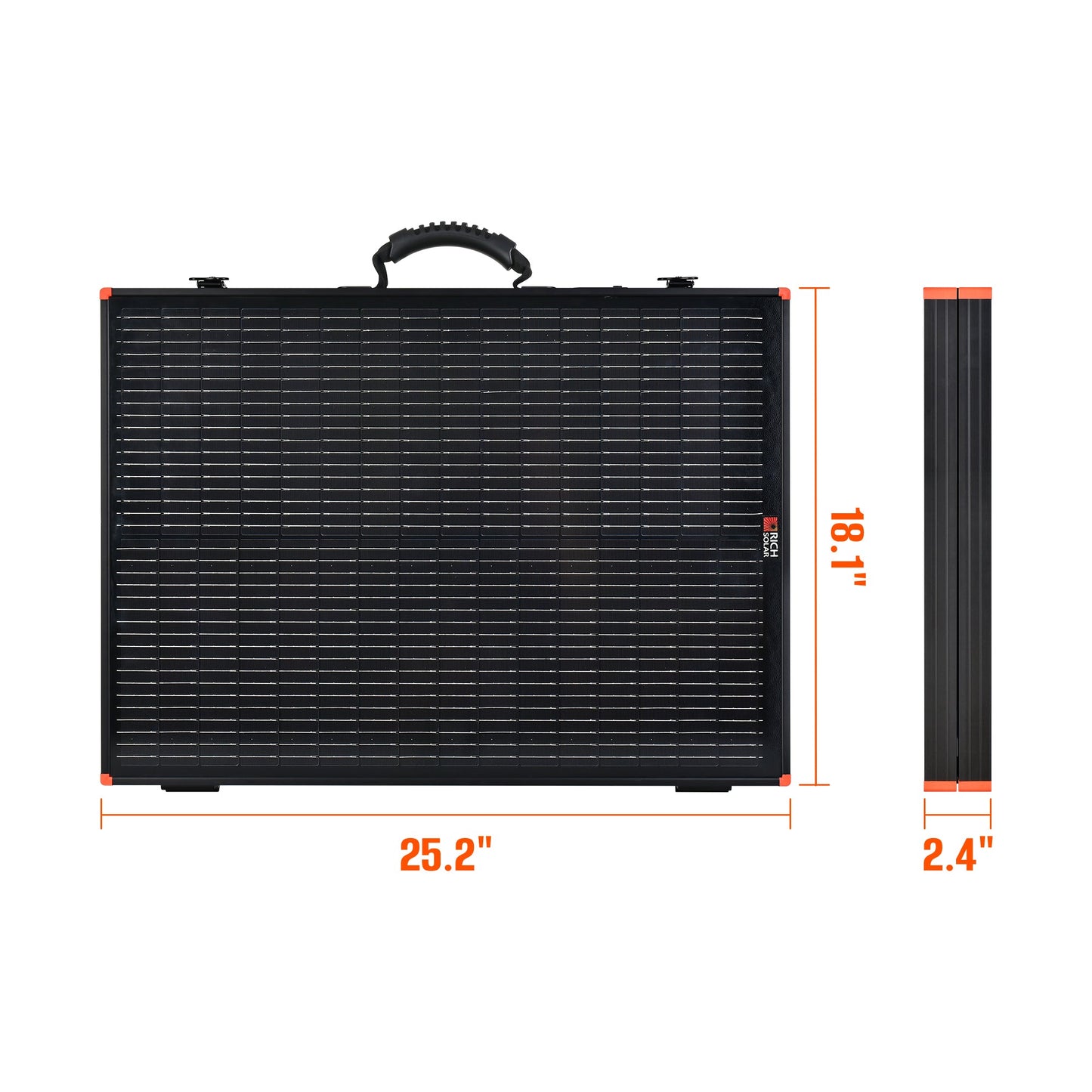 Rich Solar MEGA 100 Portable Briefcase Solar Panel | 100 Watt Portable Solar Panel | Premier 12V Portable Solar Panel for Generators, Power Stations, Vans | High Efficiency (RS-X100B)