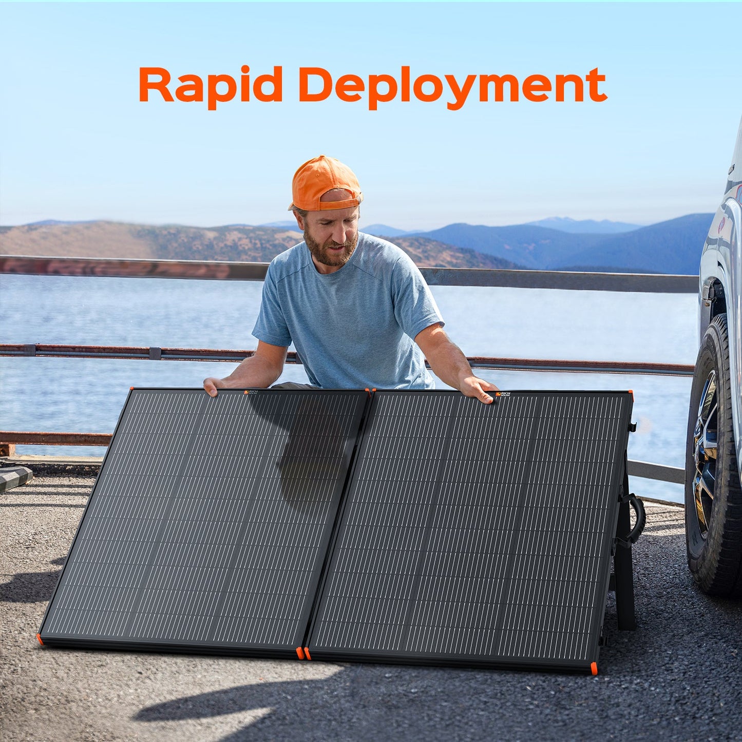 Rich Solar MEGA 200 Portable Briefcase Solar Panel | 200 Watt Portable Solar Panel | Powerful 12V Portable Solar Panel for Generators, Power Stations, Campers | High Efficiency (RS-X200B)