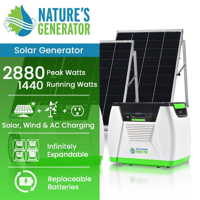 Nature’s Generator - Platinum System | 1800W Solar Generator + Power Pod (GXNGPT)