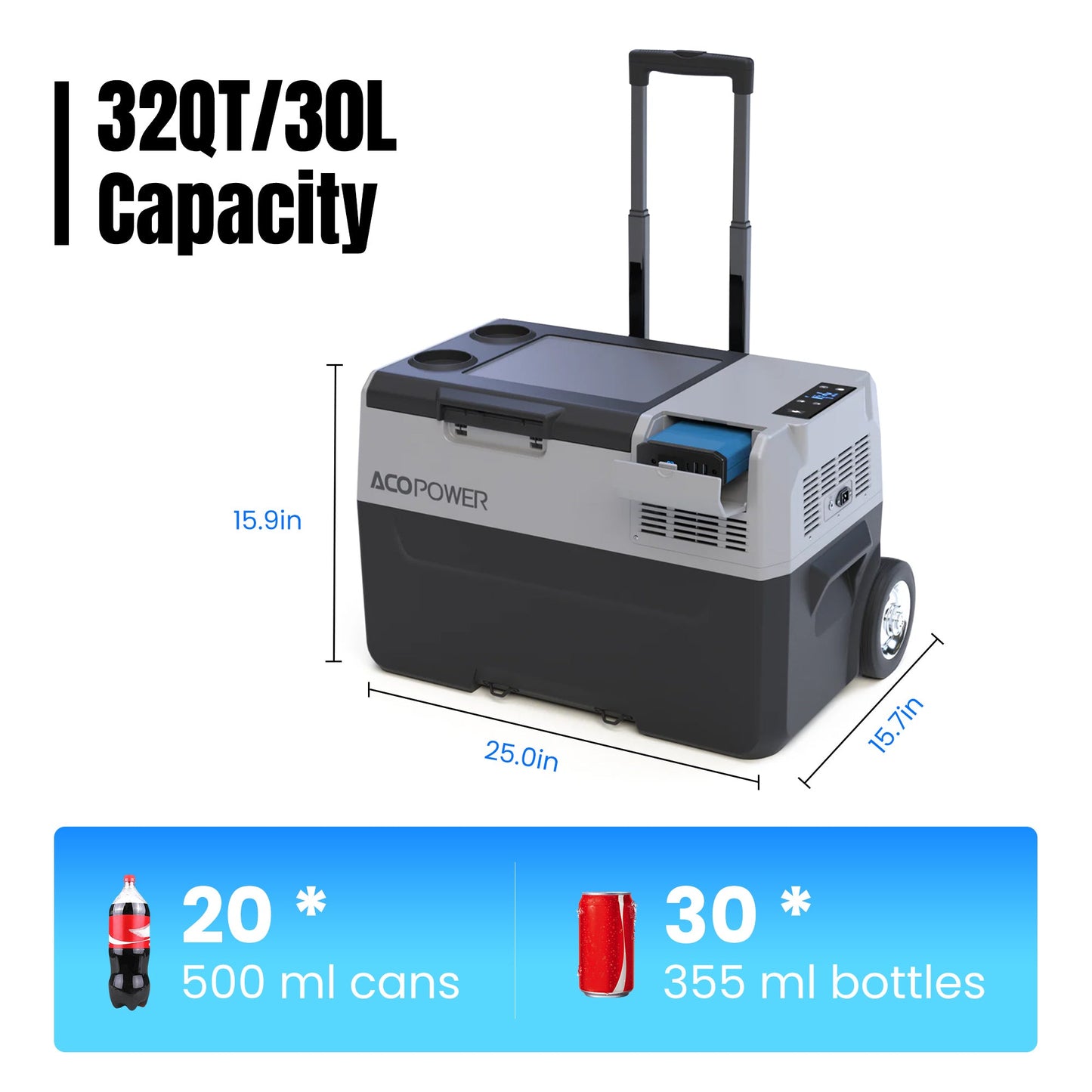 ACOPOWER LiONCooler Pro Portable Solar Fridge Freezer - 30L,40L,50L (HY-P30)