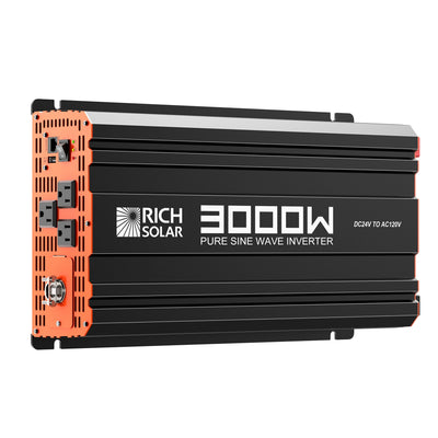 Rich Solar NOVA PURE MAX 3K | 3000 Watt (3kW) 24 Volt Industrial Pure Sine Wave Inverter | Premier 3000W 24V Off-Grid Inverter for RVs, Trailers, Campers, Vans, Trucks, Overlanders, Boats | #1 Ranked 24V Pure Sine Wave Inverter (RS-V3P24)
