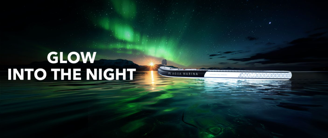 Aqua Marina GLOW 10′4″ | First-Ever Glowing Inflatable SUP | All-around SUP with Ambient Light System (BT-24GL)