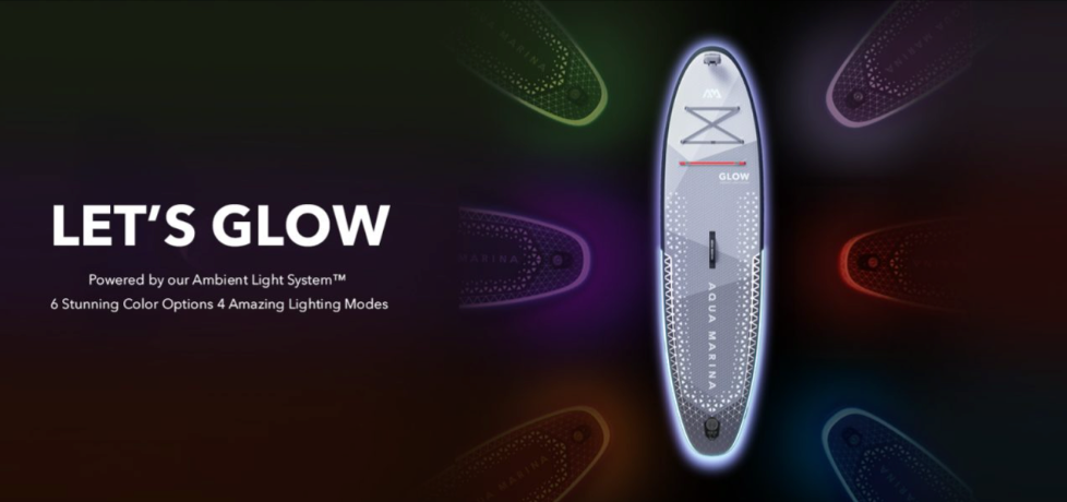 Aqua Marina GLOW 10′4″ | First-Ever Glowing Inflatable SUP | All-around SUP with Ambient Light System (BT-24GL)