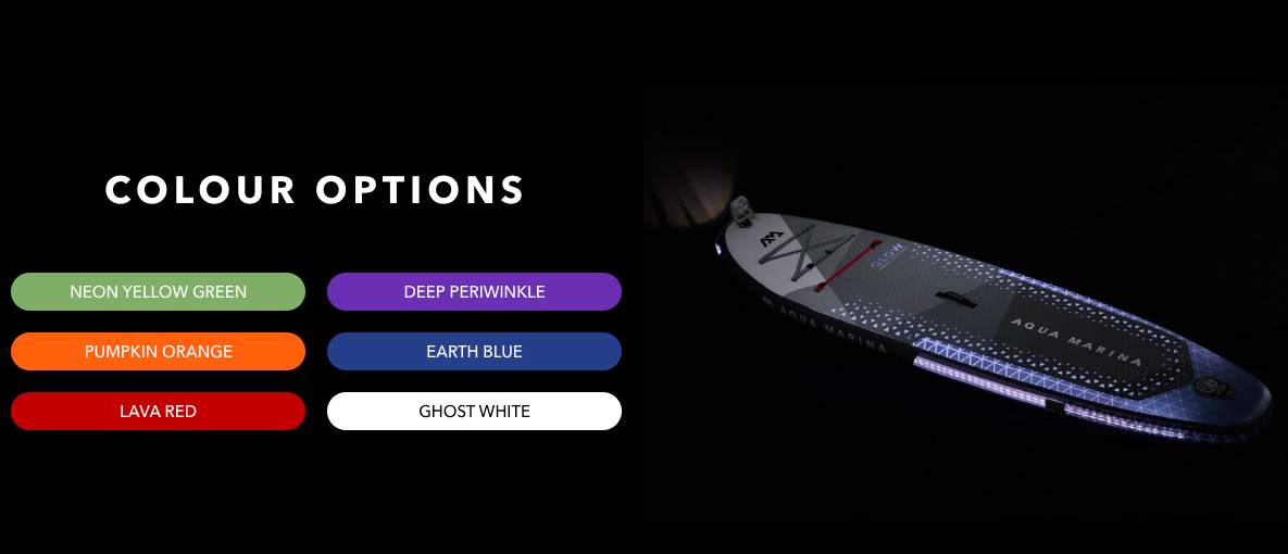 Aqua Marina GLOW 10′4″ | First-Ever Glowing Inflatable SUP | All-around SUP with Ambient Light System (BT-24GL)