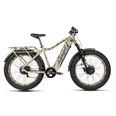 Rambo Megatron 3.0 All-Wheel Drive All-Terrain Fat Tire Electric Bike - 48V 1000W 20Ah hub motor